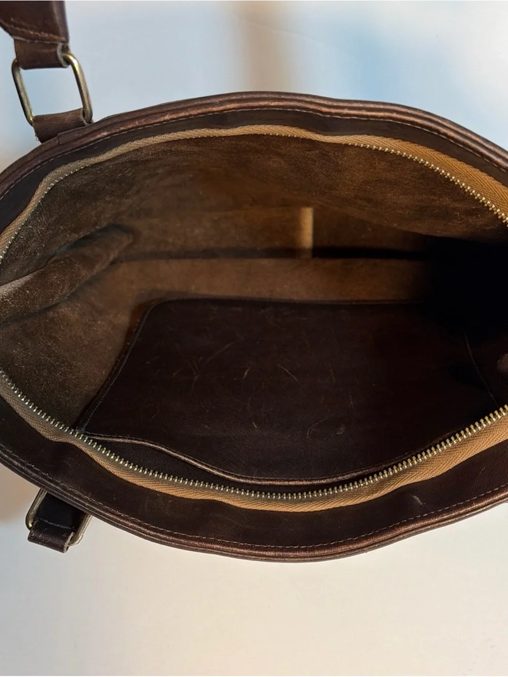 Vintage 1970’s Cashin-Inspired Dark Brown Slim Leather Tote Handbag Kiss Lock